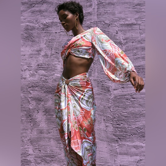 Andrea Iyamah Dresses & Skirts - NWT Andrea Iyamah Behati High Waist Skirt Mushroom Print Size Large US 10-12
